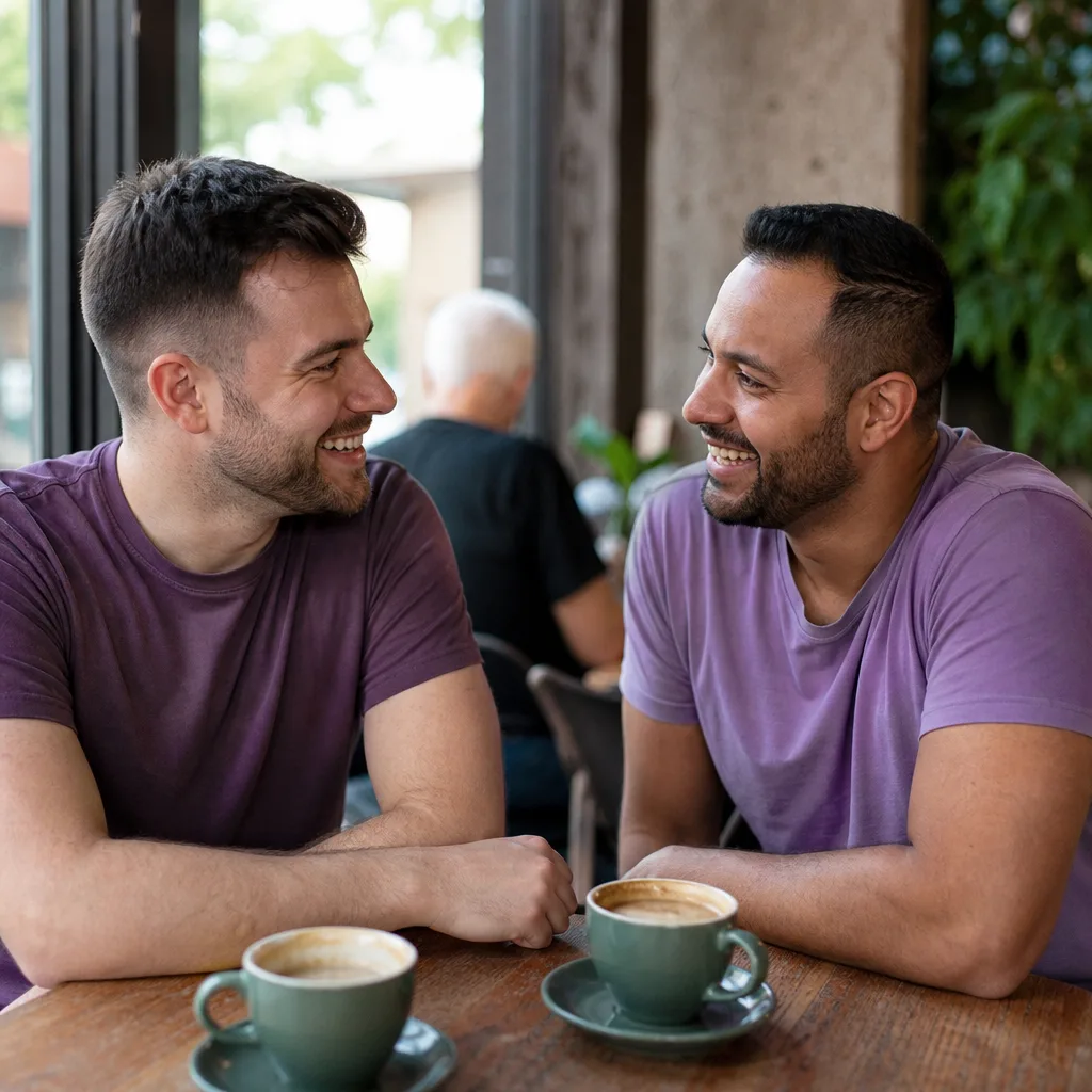 Two cups of coffee on a café table in Bedford Place, Southampton