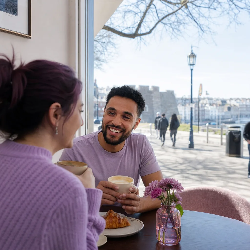 Friend receiving a safety check-in message before a Southampton date